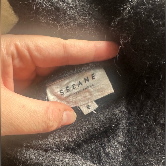 Sezane Black V Neck Sweater - Picture 3 of 4